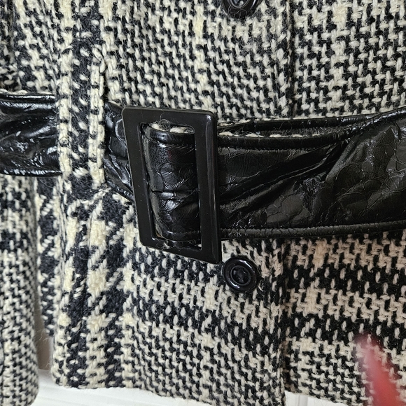 BARAMI Classic Houndstooth Black/White Women Jacket Size 12 - Picture 7 of 13